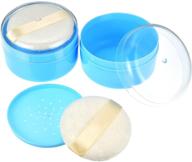 🧴 gejoy 2 sets after-bath powder puff box | empty body powder container for home and travel - with bath powder puffs and sifter logo