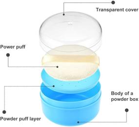 img 2 attached to 🧴 Gejoy 2 Sets After-Bath Powder Puff Box | Empty Body Powder Container for Home and Travel - with Bath Powder Puffs and Sifter