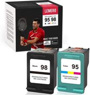 🖨️ lemero remanufactured ink cartridge - compatible with hp 95/95xl/98/98xl for officejet & photosmart - black & tri-color (2-pack) logo