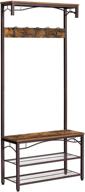 🧥 vasagle alinru coat rack hall tree- rustic brown with storage shelves and steel frame - 31.5" large size logo