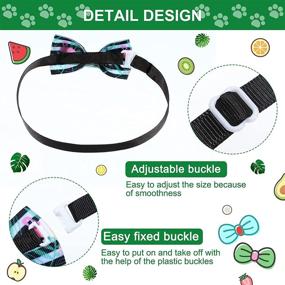 img 2 attached to 🌺 20pcs Adjustable Pet Bow Ties in Hawaiian Style for Dogs and Cats, Perfect for Summer Days (Stripe and Flower Pattern)