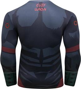 img 3 attached to 🔴 Red Plume Men's Compression Sports Shirt: Stay Cool with Lightning/Flash Running Long Sleeve Tee