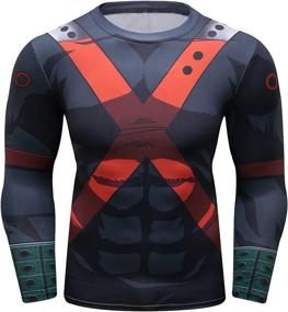 img 4 attached to 🔴 Red Plume Men's Compression Sports Shirt: Stay Cool with Lightning/Flash Running Long Sleeve Tee