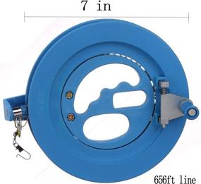 img 2 attached to 🔵 Blue 7 Inch Glow Castle Kite Reel Winder with Scroll Wheel Lock - Professional Outdoor Kite Accessories and Kite Line String Winder