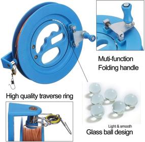 img 1 attached to 🔵 Blue 7 Inch Glow Castle Kite Reel Winder with Scroll Wheel Lock - Professional Outdoor Kite Accessories and Kite Line String Winder