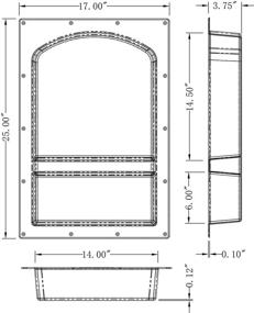 img 1 attached to 🚿 17X25" Двойная полка арка Uni-Green встроенная душевая ниша - душевой куб для удобного хранения шампуней и туалетных принадлежностей