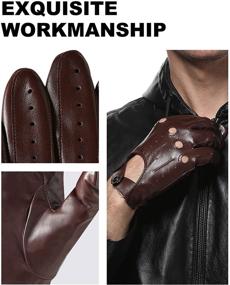 img 1 attached to Stylish LIBO Leather Driving Gloves: Essential Accessories for Men