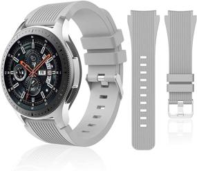 img 4 attached to 🔀 Премиум серые силиконовые ремешки для Samsung Galaxy Watch 46mm/Gear S3 Frontier - удобный спортивный ремешок для мужчин и женщин.