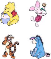 🐯 4pcs winnie the pooh enamel lapel pins - eeyore tigger character gifts for kids girls, cartoon jewelry logo