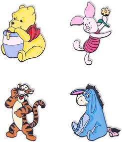 img 4 attached to 🐯 4pcs Winnie The Pooh Enamel Lapel Pins - Eeyore Tigger Character Gifts for Kids Girls, Cartoon Jewelry