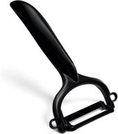 kyocera advanced ceramic y peeler: efficiently peel with ease in horizontal motion, black logo