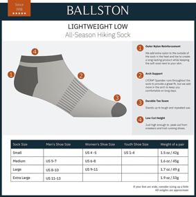 img 1 attached to 🧦 Ballston Lightweight Merino Wool Low Hiking Socks - All Season, Pack of 4 - Unisex