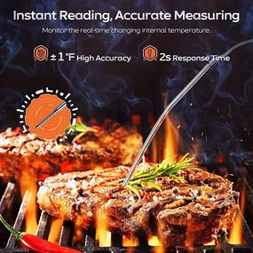 img 3 attached to 🌡️ 2021 Upgraded LCD Touchscreen Digital Meat Thermometer – Large Display, Instant Read, Backlight, Long Probe, Kitchen Timer – Ideal for Cooking, Oven and BBQ