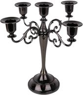 🕯️ dedoot black metal candelabra candle holder: elegant gothic 5-candle stand for table centerpiece, wedding, and party décor logo
