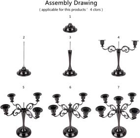 img 3 attached to 🕯️ Dedoot Black Metal Candelabra Candle Holder: Elegant Gothic 5-Candle Stand for Table Centerpiece, Wedding, and Party Décor