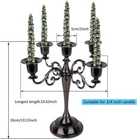 img 2 attached to 🕯️ Dedoot Black Metal Candelabra Candle Holder: Elegant Gothic 5-Candle Stand for Table Centerpiece, Wedding, and Party Décor