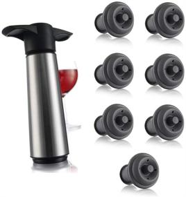 img 4 attached to 🍾 Vacu Vin Stainless Steel Wine Saver Set: 1 Pump & 7 Stoppers for Extended Preservation