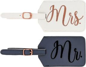 img 4 attached to Miamica Mrs Bridal Luggage White Travel Accessories for Luggage Tags & Handle Wraps