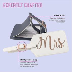 img 3 attached to Miamica Mrs Bridal Luggage White Travel Accessories for Luggage Tags & Handle Wraps