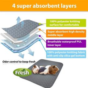 img 1 attached to 🐹 2 Pack Guinea Pig Fleece Cage Liners - Snagle Paw Washable Pee Pads for Small Animals - Waterproof & Reusable Bedding - Great Absorbent Mat for Guinea Pigs