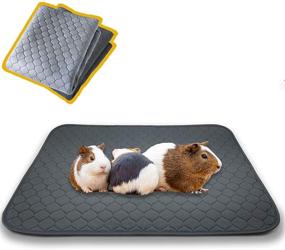 img 4 attached to 🐹 2 Pack Guinea Pig Fleece Cage Liners - Snagle Paw Washable Pee Pads for Small Animals - Waterproof & Reusable Bedding - Great Absorbent Mat for Guinea Pigs