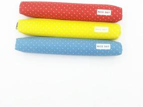 img 2 attached to ❤️ Jialeey Super Slim Pencil Case 3PCS - Cute Differently-Colored Oxford Pencil Bags for Girls & Students, Stationery Pen Pouch with Zipper for School & Office Supplies