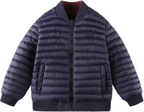 img 3 attached to 🧥 Двусторонняя камуфляжная пуховая куртка QLZ для детской одежды