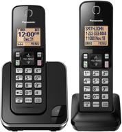📞 panasonic kx-tgc352b cordless phone system with backlit amber display – 2 handsets (black) logo