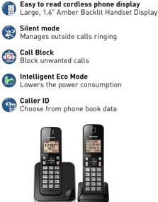 img 2 attached to 📞 Panasonic KX-TGC352B Cordless Phone System with Backlit Amber Display – 2 Handsets (Black)