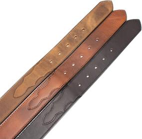 img 1 attached to Amish Made Tanned Scalloped Black Men's Accessories in Belts