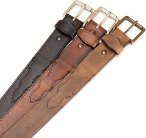 img 2 attached to Amish Made Tanned Scalloped Black Men's Accessories in Belts