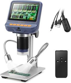img 4 attached to 🔬 Koolertron 4.3" 1080P LCD Digital USB Microscope: 10X-220X Magnification, 8 LED Adjustable Light, Camera for Phone Repair, Soldering, Jewelry Appraisal, Biologic Use - Video Recorder Included