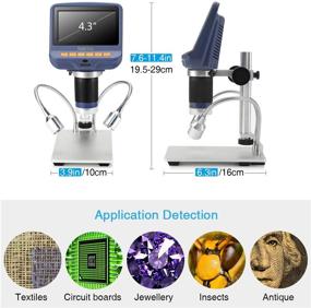 img 3 attached to 🔬 Koolertron 4.3" 1080P LCD Digital USB Microscope: 10X-220X Magnification, 8 LED Adjustable Light, Camera for Phone Repair, Soldering, Jewelry Appraisal, Biologic Use - Video Recorder Included