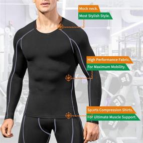 img 3 attached to 🏋️ Ultimate Performance Men's Compression Shirts - Long Sleeve, Quick Dry Base-Layer for Sports, Running, and Workouts