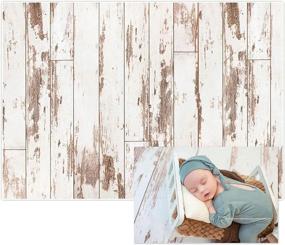 img 4 attached to 📸 Capturing Precious Moments with Allenjoy 7x5FT White Wood Rustic Wooden Floor Backdrop: Perfect for Newborn Photography, Baby Shower, Kids Birthday Cake Smash & More! Enhance Your Photoshoots with Vinyl Photographic Background & Photographer Props