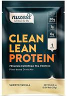 🌱 nuzest smooth vanilla clean lean protein - premium vegan protein powder with european golden pea protein, dairy-free, gluten-free, gmo-free - single serving logo