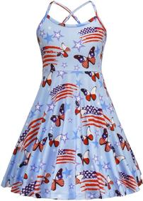 img 4 attached to 🦋 Girls' Butterfly Birthday Dresses - Sleeveless Summer Clothing