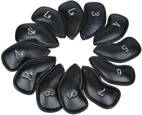 img 4 attached to Sword & Shield Sports 12pcs Thick Synthetic Leather Golf Iron Head Covers Set - Fits All Brands: Titleist, Callaway, Ping, Taylormade, Cobra, Nike, and More!