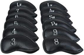 img 3 attached to Sword & Shield Sports 12pcs Thick Synthetic Leather Golf Iron Head Covers Set - Fits All Brands: Titleist, Callaway, Ping, Taylormade, Cobra, Nike, and More!