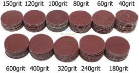 img 1 attached to 🔧 High-Quality AUTOTOOLHOME Sanding Discs Set with Polishing Pads | 110pcs, 1 inch, Hook and Loop, 40-600Grit