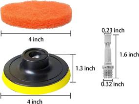 img 2 attached to 🧽 15-Piece Power Scrub Pads Drill Attachment Cleaning Kit by GOH DODD - Ideal for Kitchen, Bathroom, Auto, Grout, Carpet, Shower, Tub, Grill, and Tile - Includes Baker and Universal Shaft