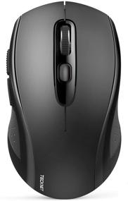 img 4 attached to 🖱️ Беспроводная мышь TECKNET Bluetooth: 3 режима, USB Nano-приемник, 2400 DPI, черный