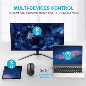 img 3 attached to 🖱️ Беспроводная мышь TECKNET Bluetooth: 3 режима, USB Nano-приемник, 2400 DPI, черный