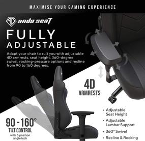 img 1 attached to 🎮 Anda Seat Dark Demon Ergonomic Gaming Chair with 160° Recline, Adjustable Armrests, and Lumbar Support – Perfect for Home Gaming or Office Use!