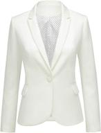 👗 stylish women's button blazer jacket suit with notched lapel & pockets by lookbookstore: perfect for work & office logo