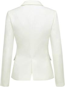 img 3 attached to 👗 Stylish Women's Button Blazer Jacket Suit with Notched Lapel & Pockets by LookbookStore: Perfect for Work & Office
