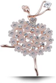 img 3 attached to 💃 Stylish Rhinestone Brooches: La Luen Cute Dance Brooch Jewelry for Women & Girls - Perfect Shawl & Scarf Clip