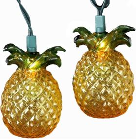 img 1 attached to 🍍 Discover the Radiant Glow: Kurt Adler 10-Light Glass-Look Pineapple Light Set