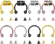 💍 bomail magnetic septum nose ring & steel hoop earrings set - 8pcs for eyebrow, tragus, lip & more! logo