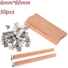 img 4 attached to 🕯️ 50Pcs Wood Candle Wicks – Natural, Eco-Friendly Wick with Sustainer Tab Stands – 6mm, 8mm, 12.5mm, 13mm Sizes – Wooden Candle Wick Core for DIY Craft Candle Making Supplies using Soy or Paraffin Wax